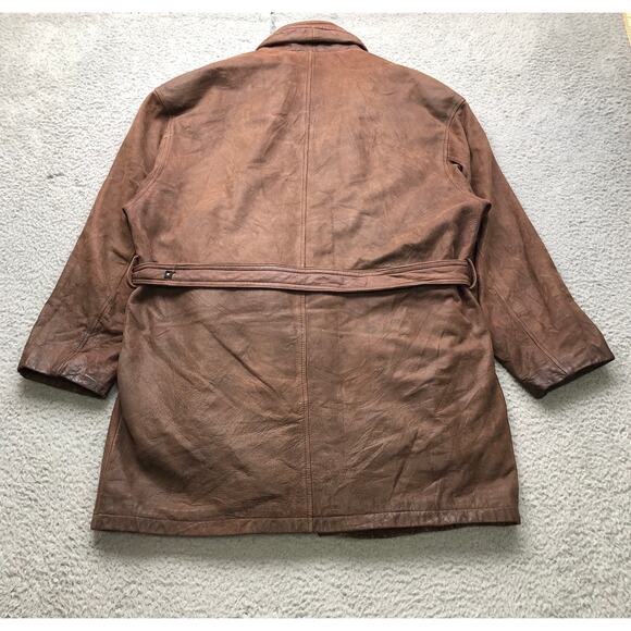 Vintage Wilsons Leather Adventure Bound Long Leather Coat Mens Medium Thinsulate - Picture 5 of 15